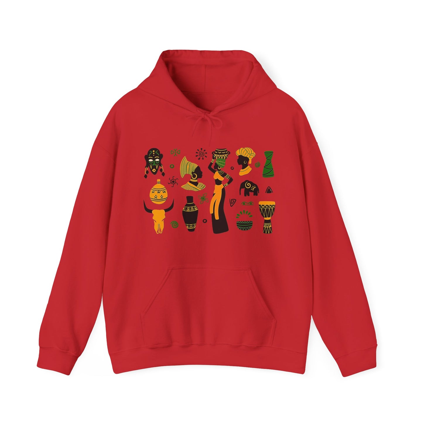 Unisex Hooded Sweatshirt - African Montage