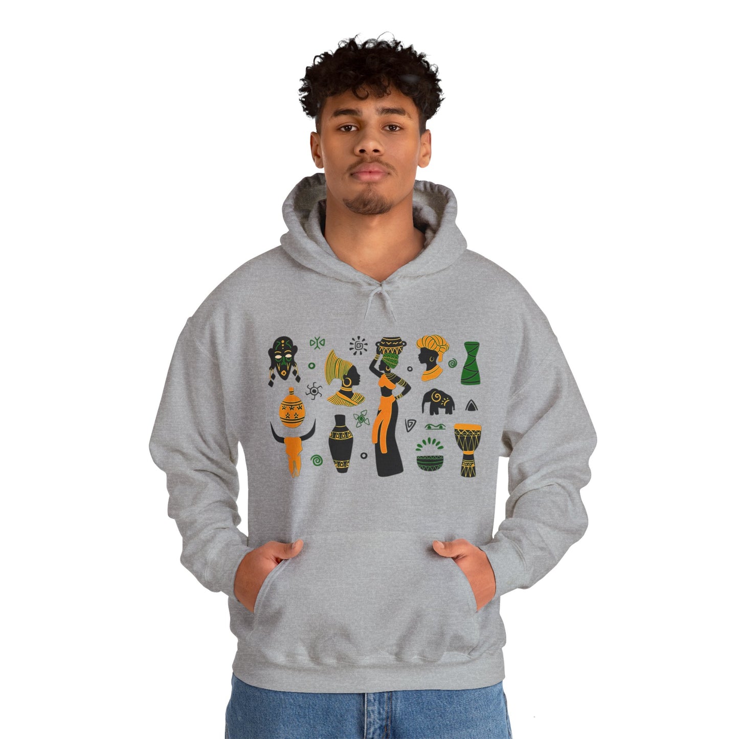 Unisex Hooded Sweatshirt - African Montage