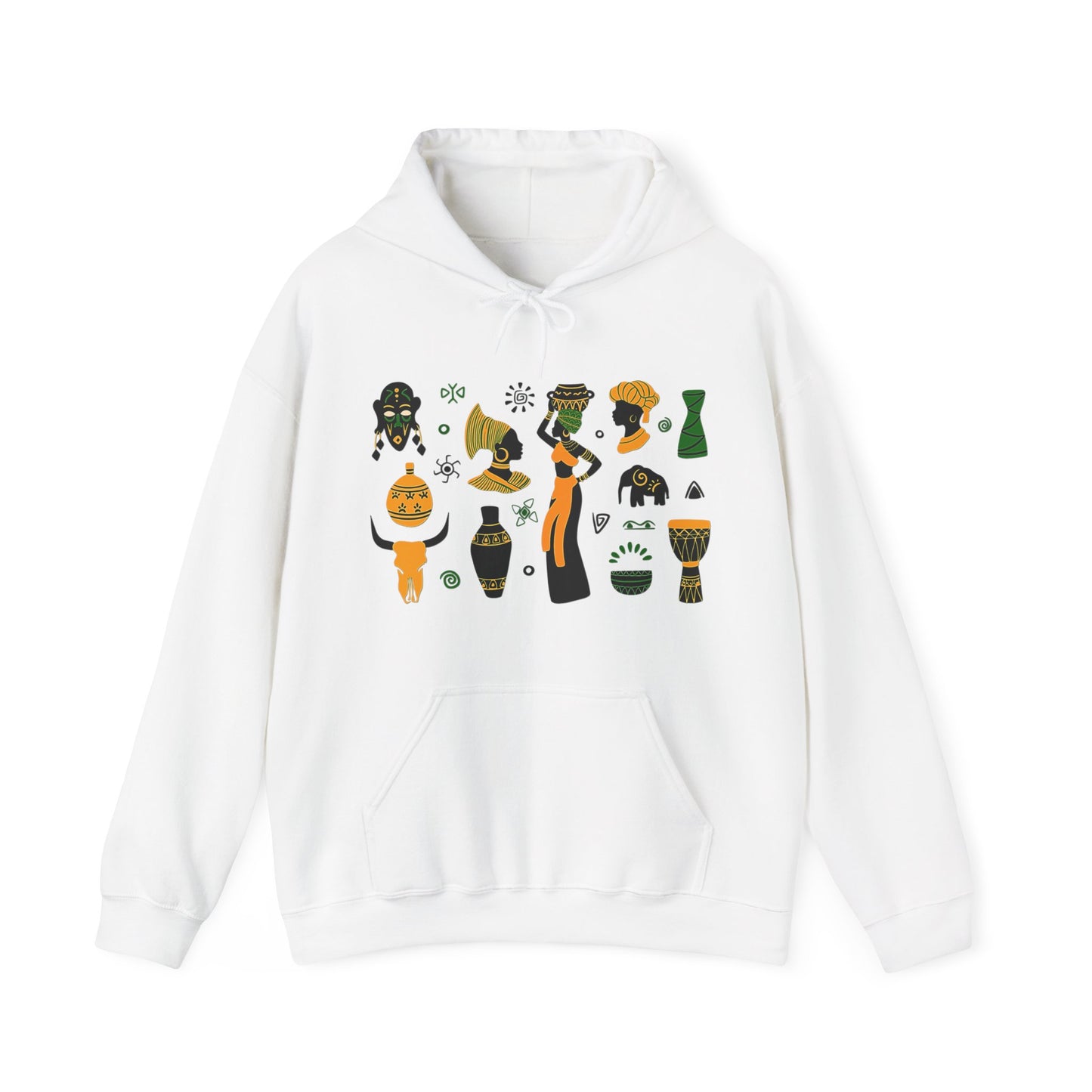 Unisex Hooded Sweatshirt - African Montage