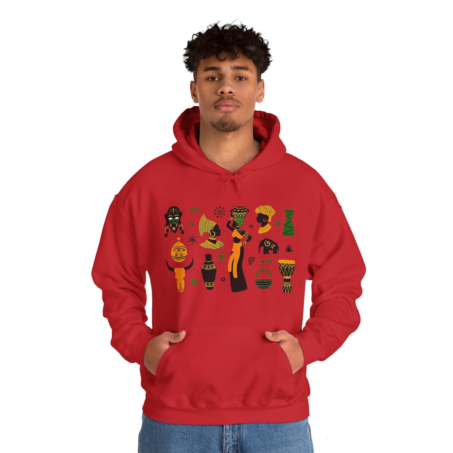 Unisex Hooded Sweatshirt - African Montage