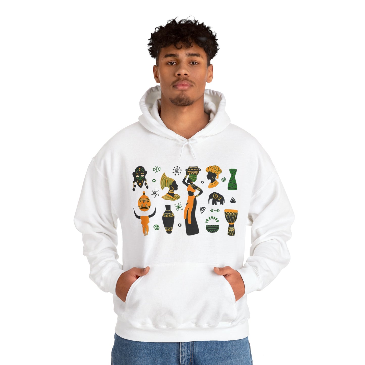 Unisex Hooded Sweatshirt - African Montage