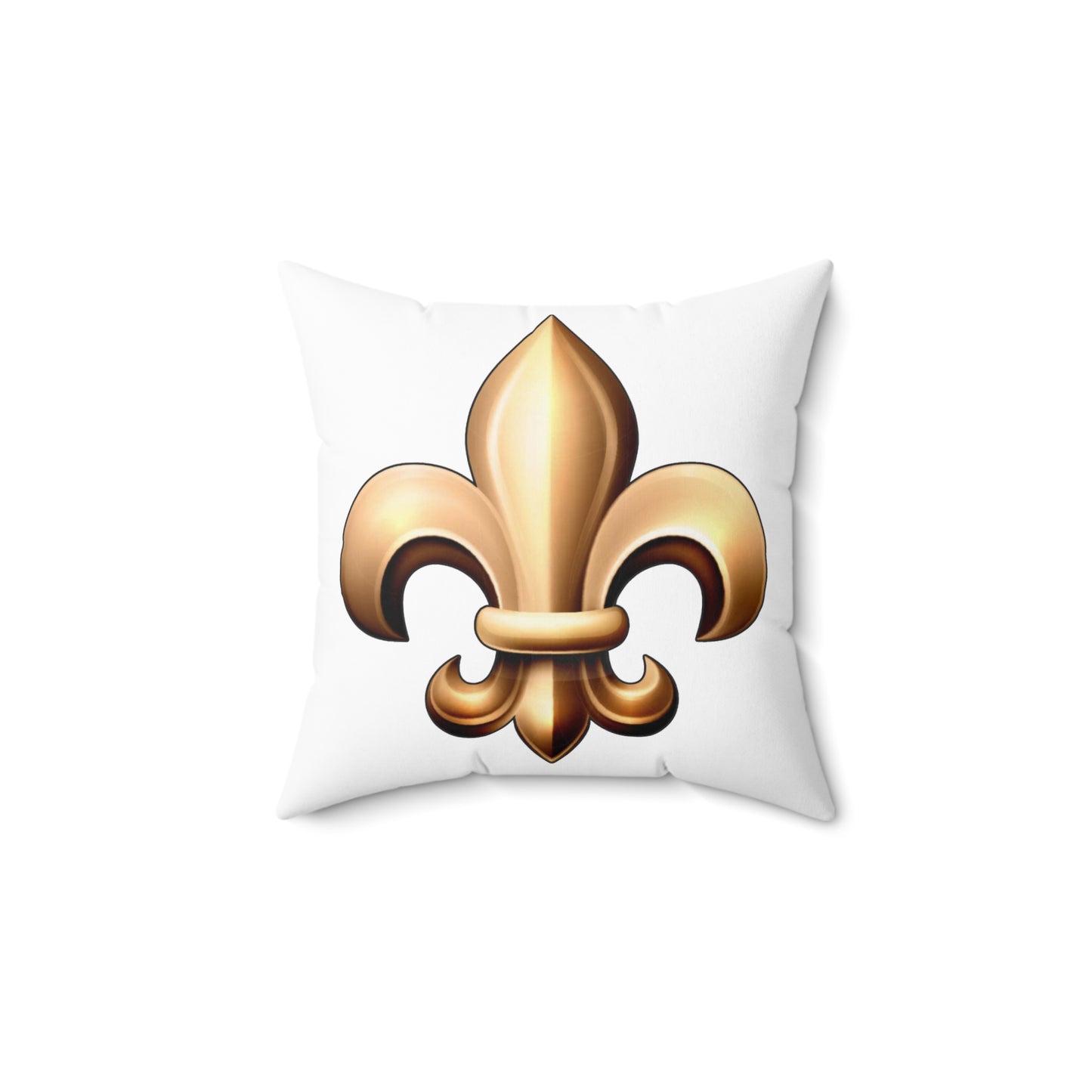 Faux Suede Square Pillow - Fleur De Lis