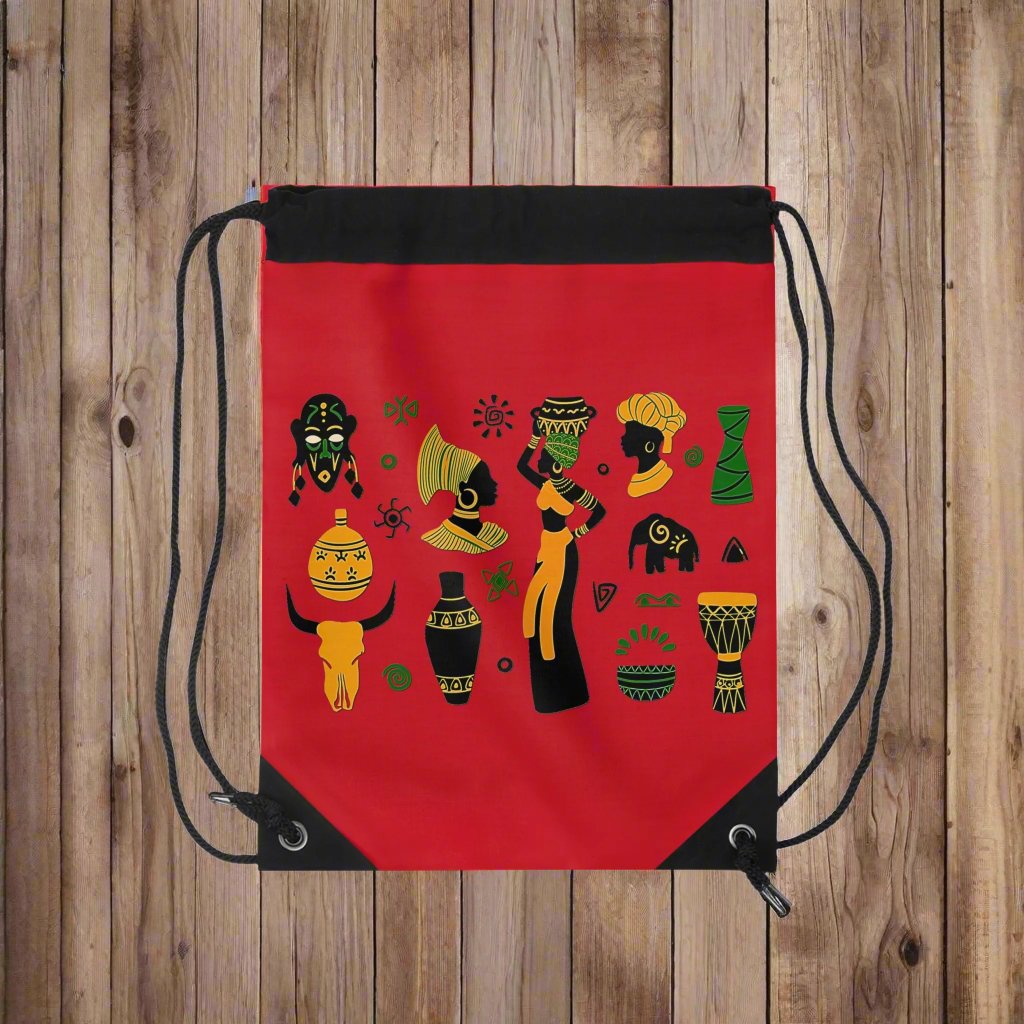 Drawstring Bag - African Montage
