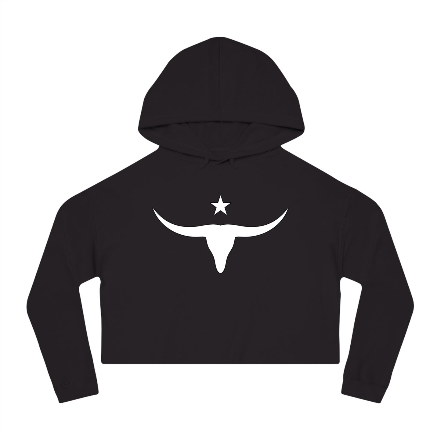 Cropped Hooded Sweatshirt - Long Horn