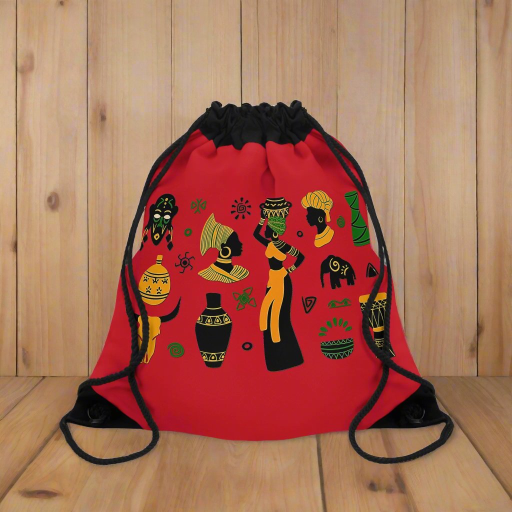 Drawstring Bag - African Montage