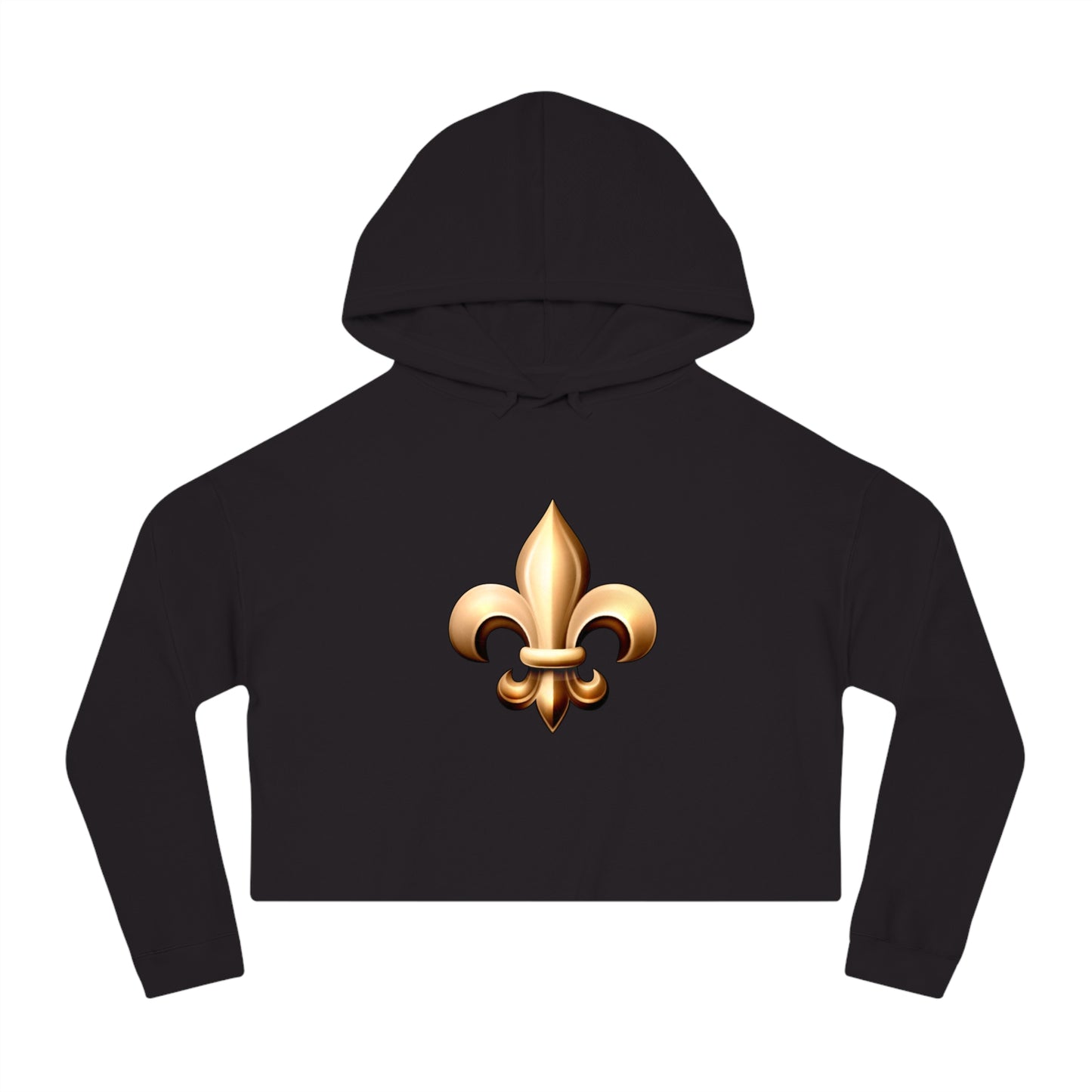 Cropped Hooded Sweatshirt - Fleur De Lis