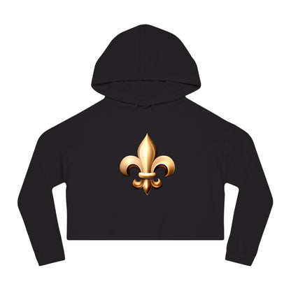 Cropped Hooded Sweatshirt - Fleur De Lis