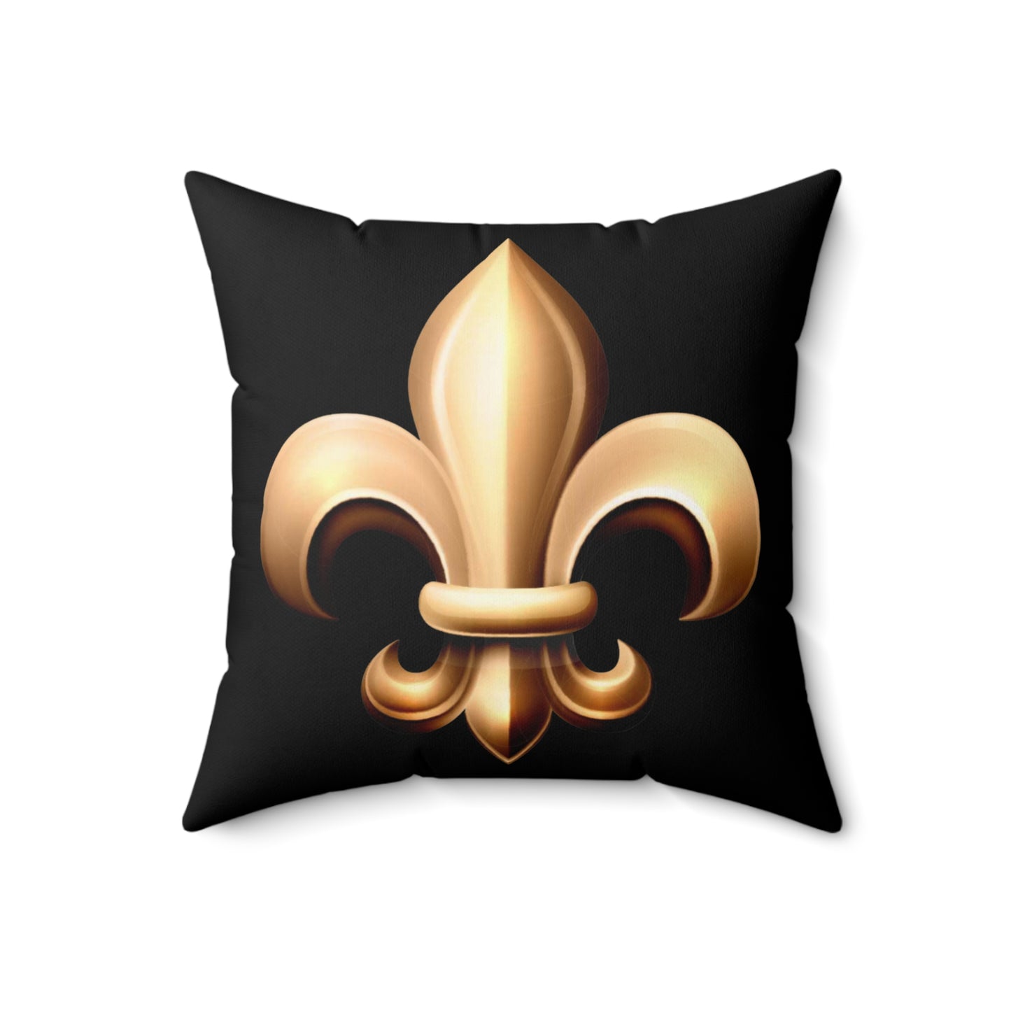 Faux Suede Square Pillow - Fleur De Lis