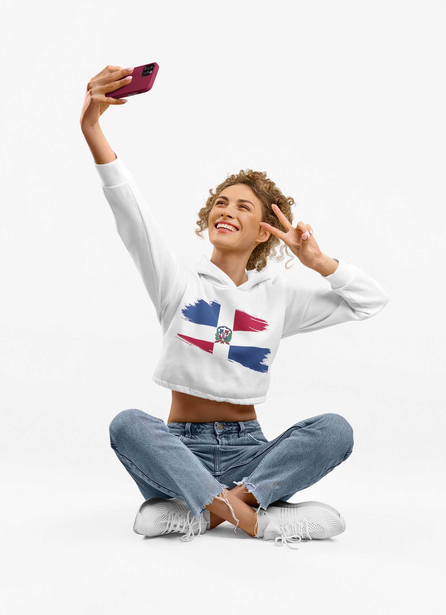 Cropped Hooded Sweatshirt - Dominican Republic
