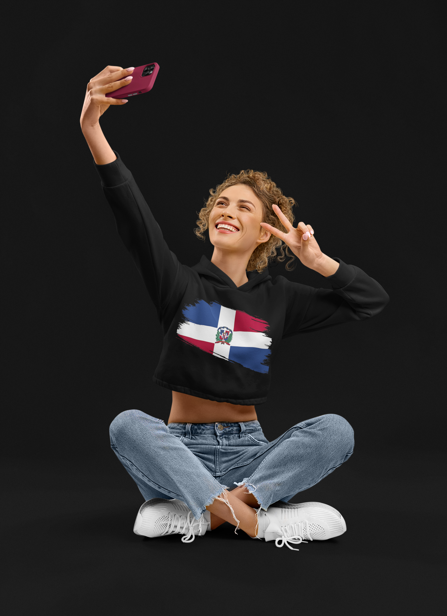 Cropped Hooded Sweatshirt - Dominican Republic