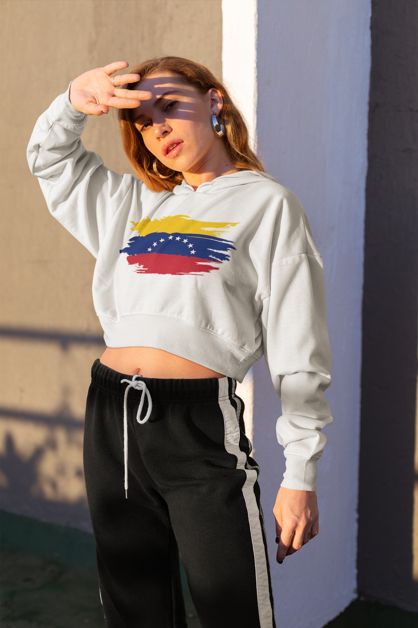 Cropped Hooded Sweatshirt - Venezuela