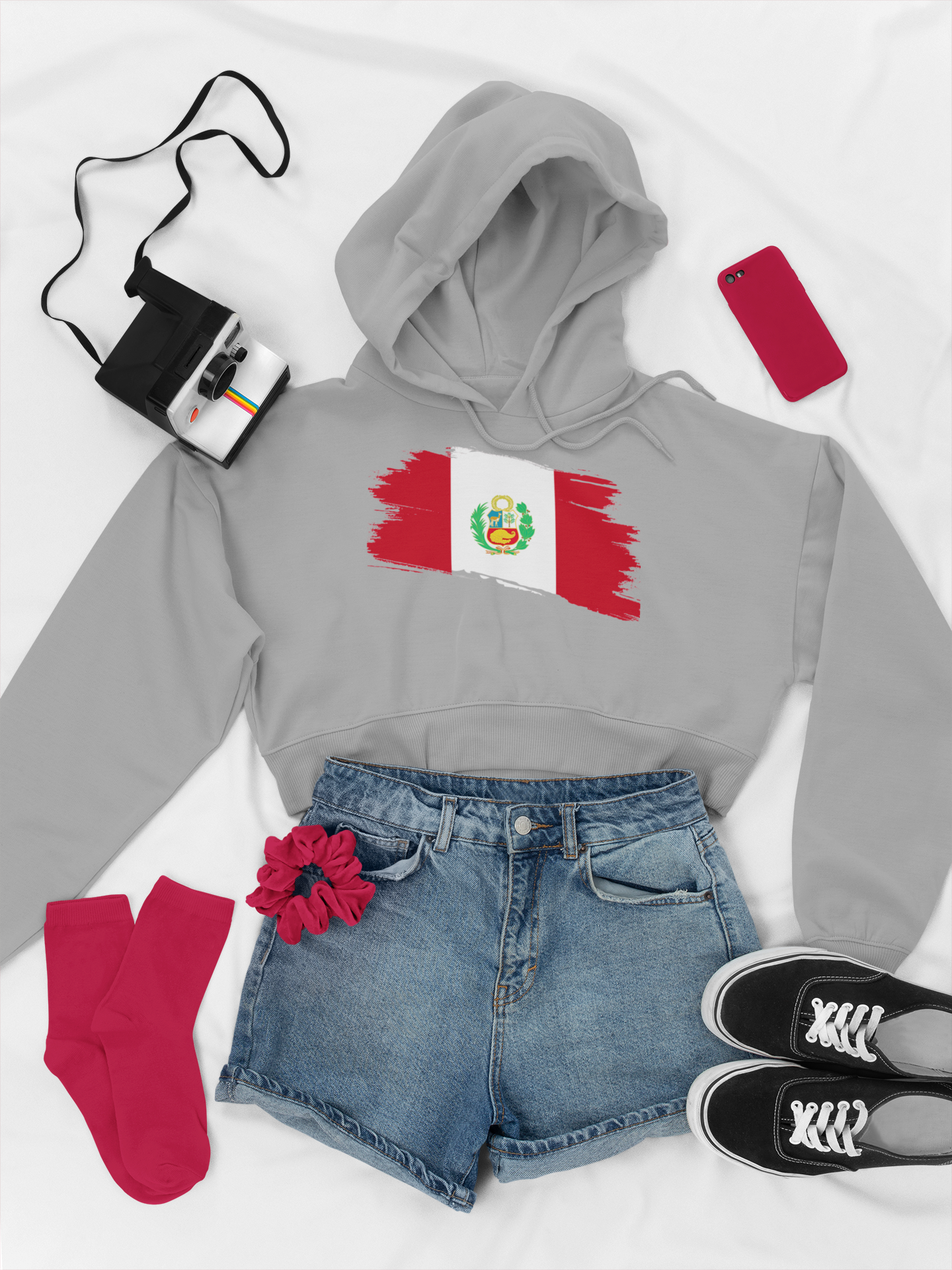 Cropped Hooded Sweatshirt - Peru
