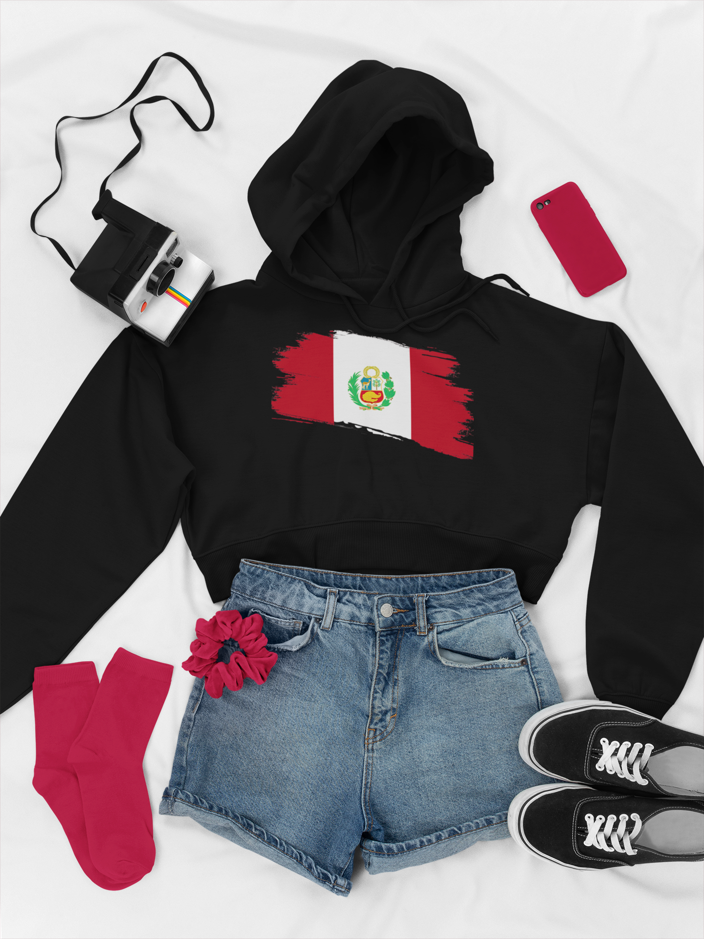 Cropped Hooded Sweatshirt - Peru