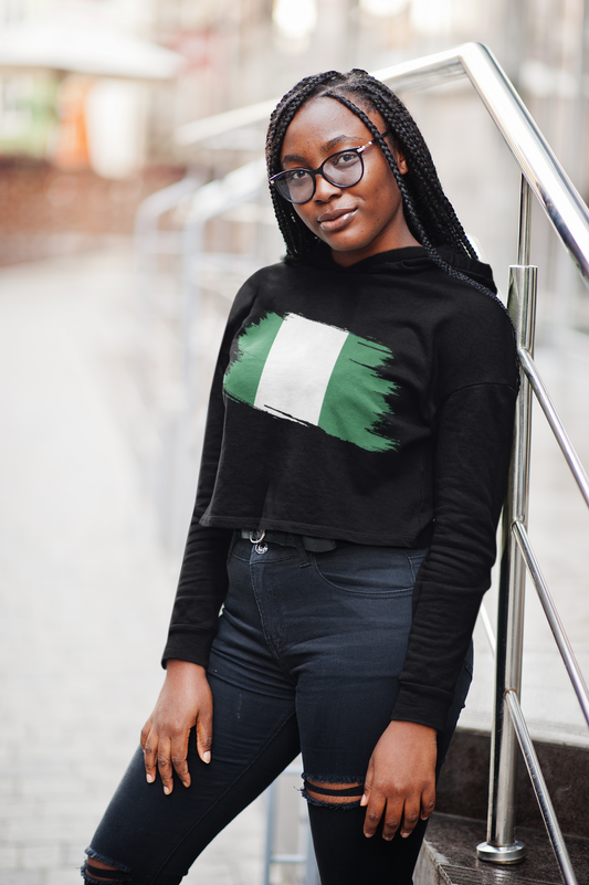 Cropped Hooded Sweatshirt - Nigeria