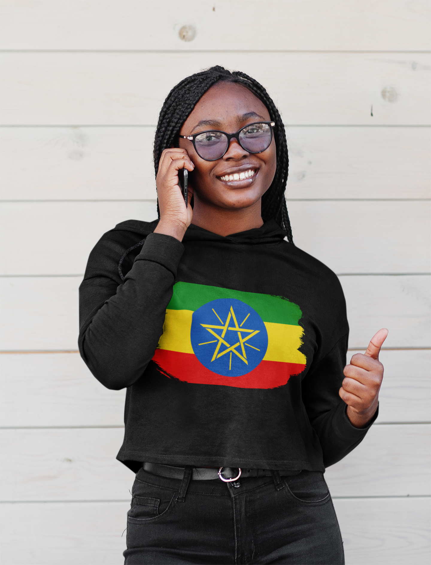 Cropped Hooded Sweatshirt - Ethiopia
