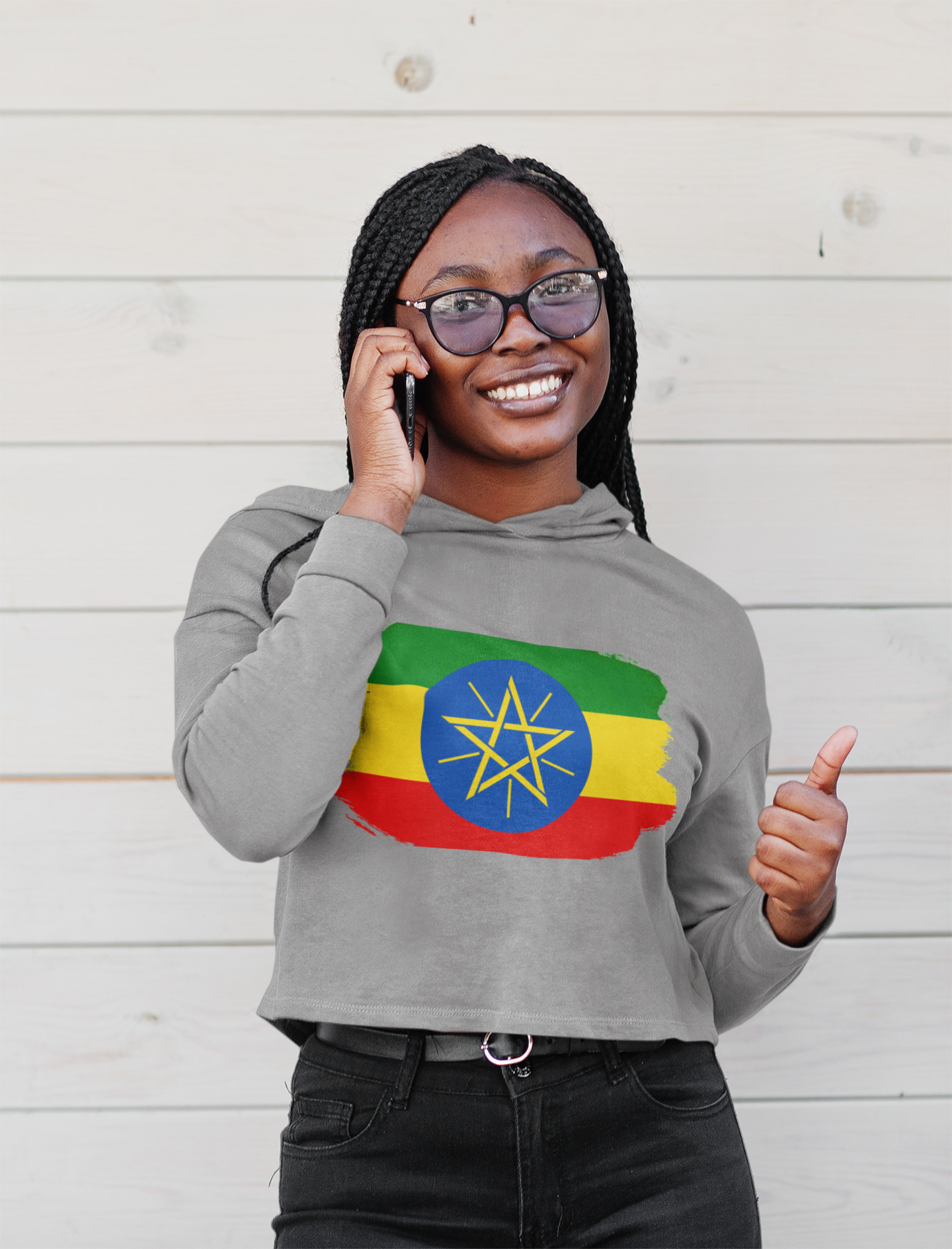 Cropped Hooded Sweatshirt - Ethiopia
