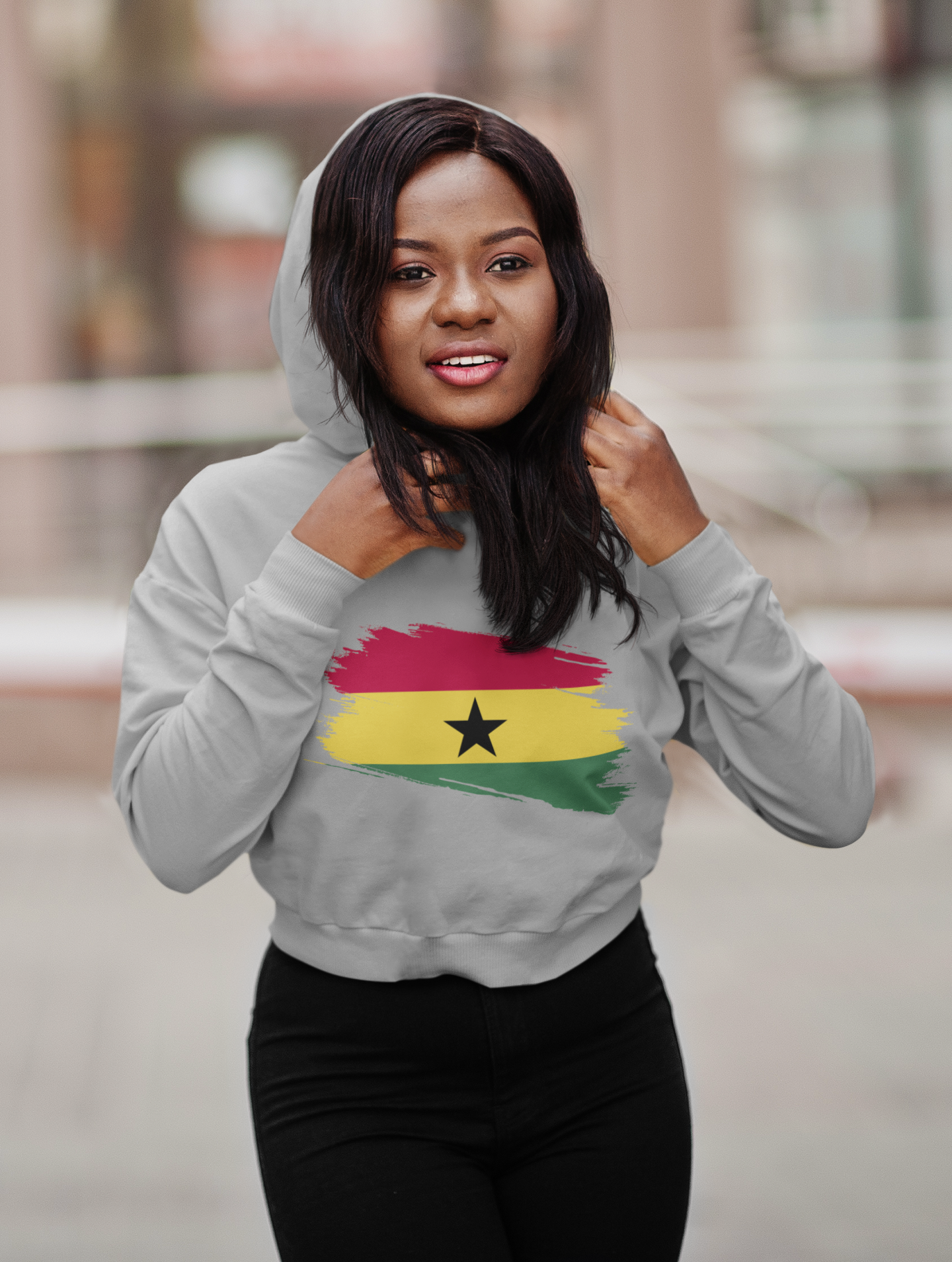 Cropped Hooded Sweatshirt - Ghana