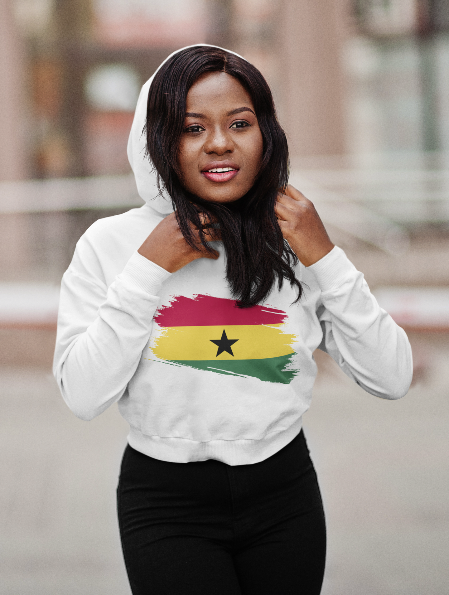 Cropped Hooded Sweatshirt - Ghana