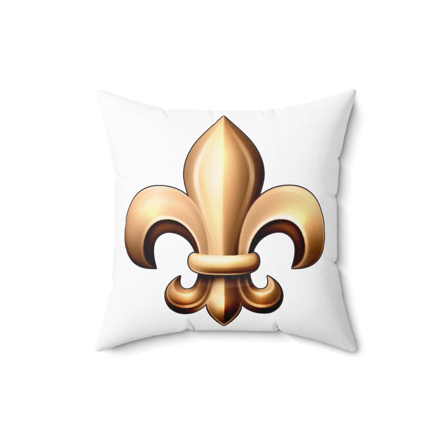Faux Suede Square Pillow - Fleur De Lis