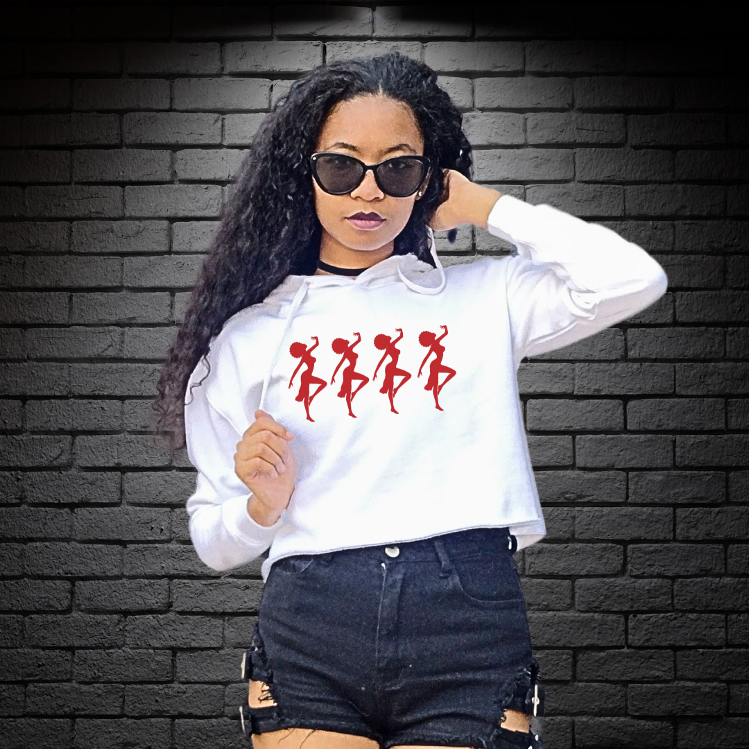 Cropped Hooded Sweatshirt - African Dance
