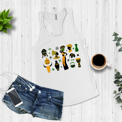 Racerback Tank - African Montage