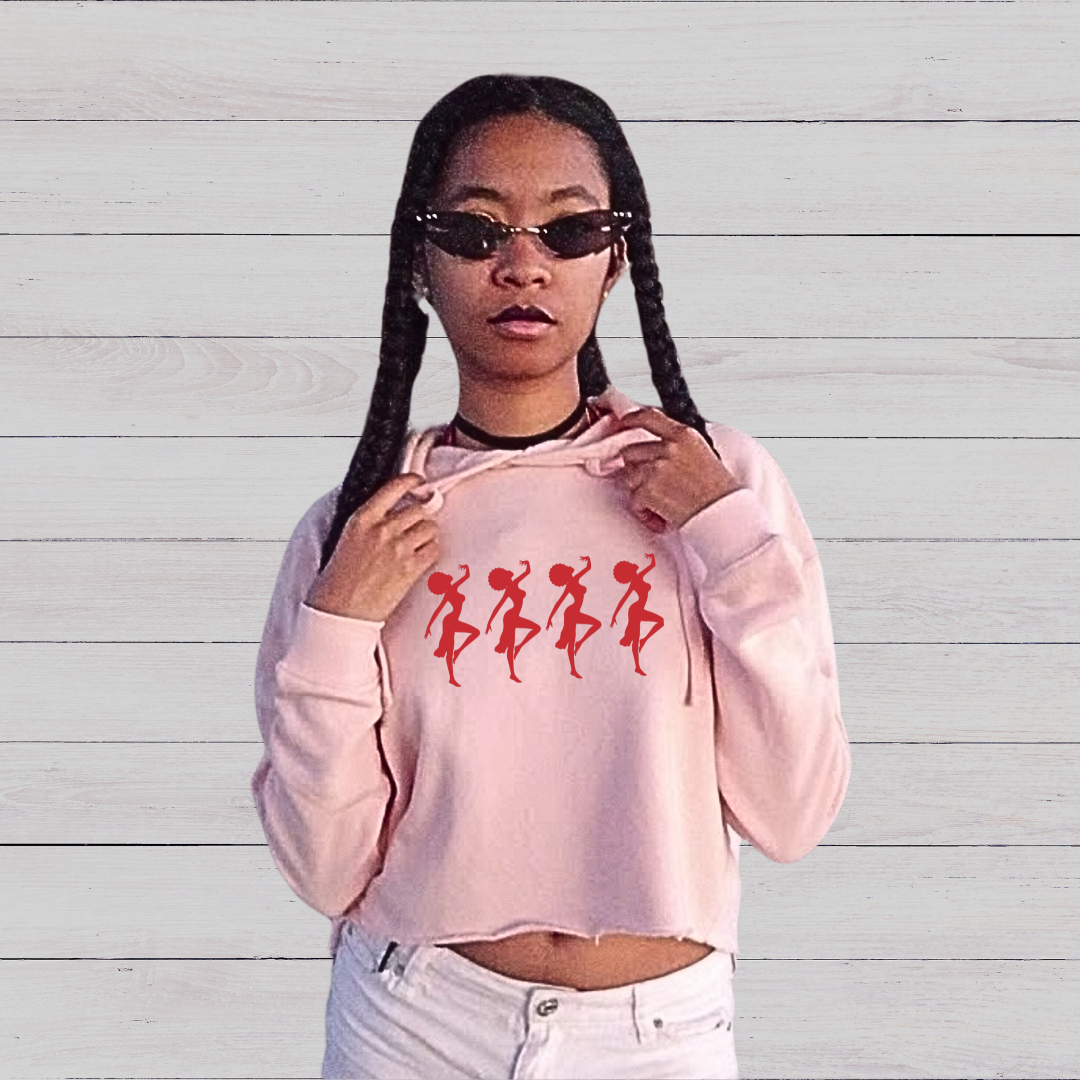 Cropped Hooded Sweatshirt - African Dance
