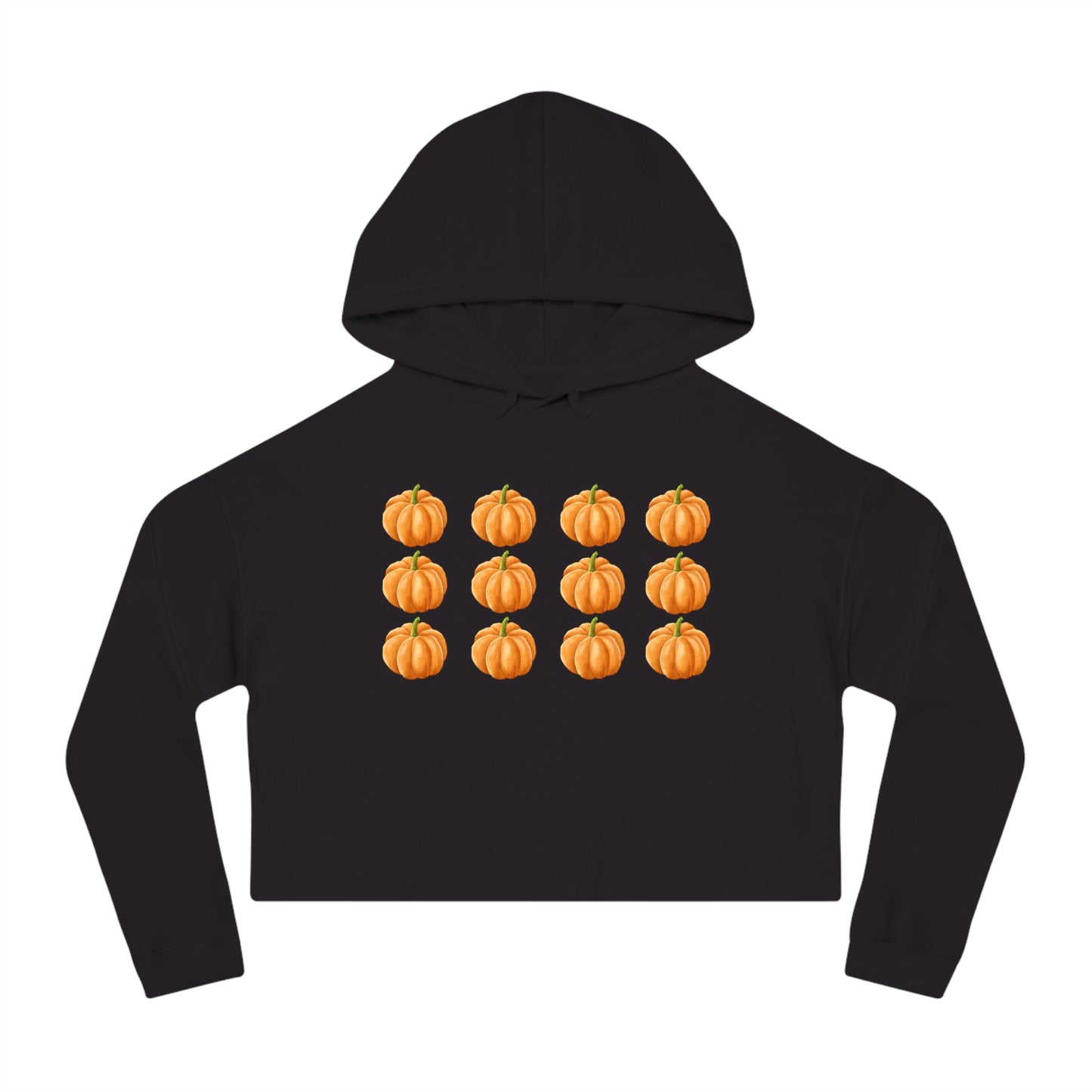 Cropped Hooded Sweatshirt - Fall Pumpkins