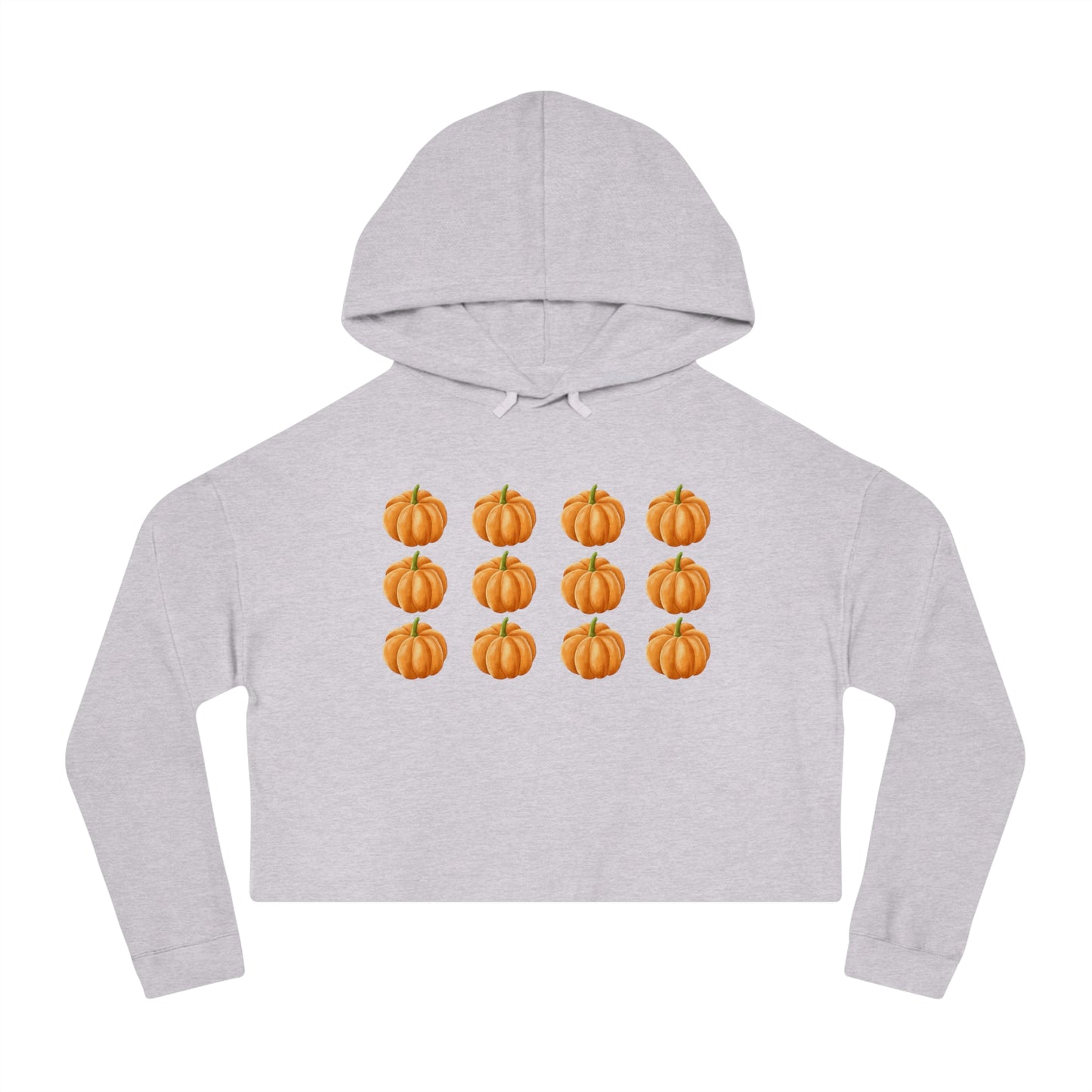 Cropped Hooded Sweatshirt - Fall Pumpkins