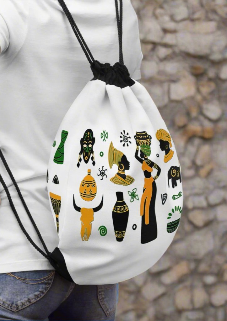 Drawstring Bag - African Montage