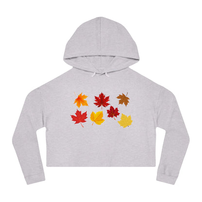 Cropped Hooded Sweatshirt - Fall Leaves