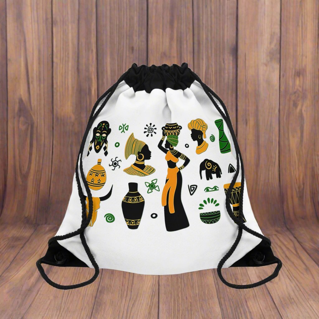 Drawstring Bag - African Montage