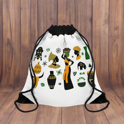 Drawstring Bag - African Montage