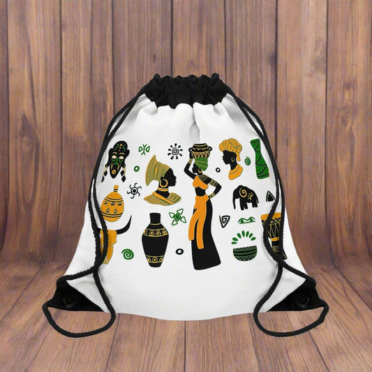 Drawstring Bag - African Montage