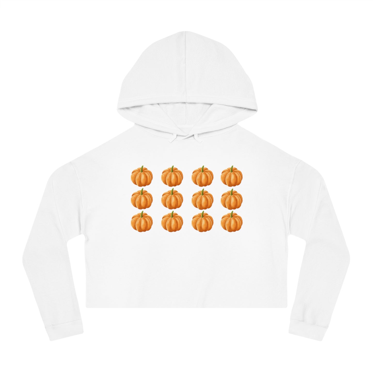 Cropped Hooded Sweatshirt - Fall Pumpkins