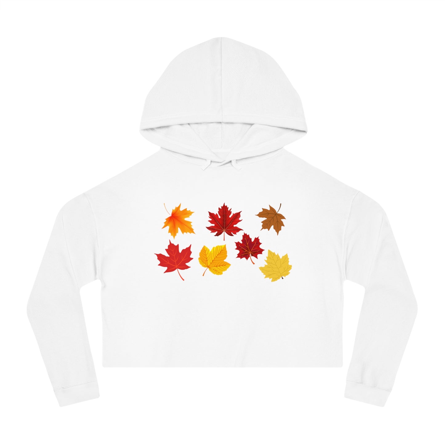 Cropped Hooded Sweatshirt - Fall Leaves