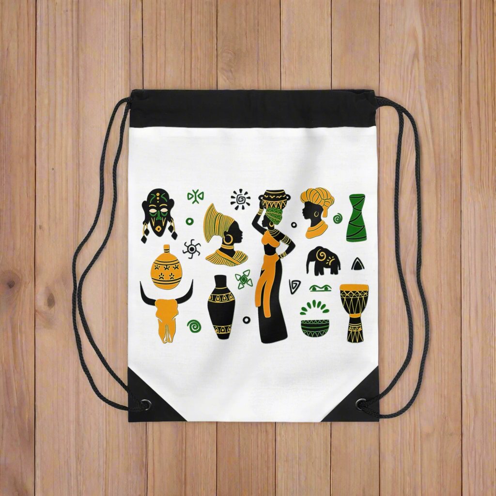 Drawstring Bag - African Montage
