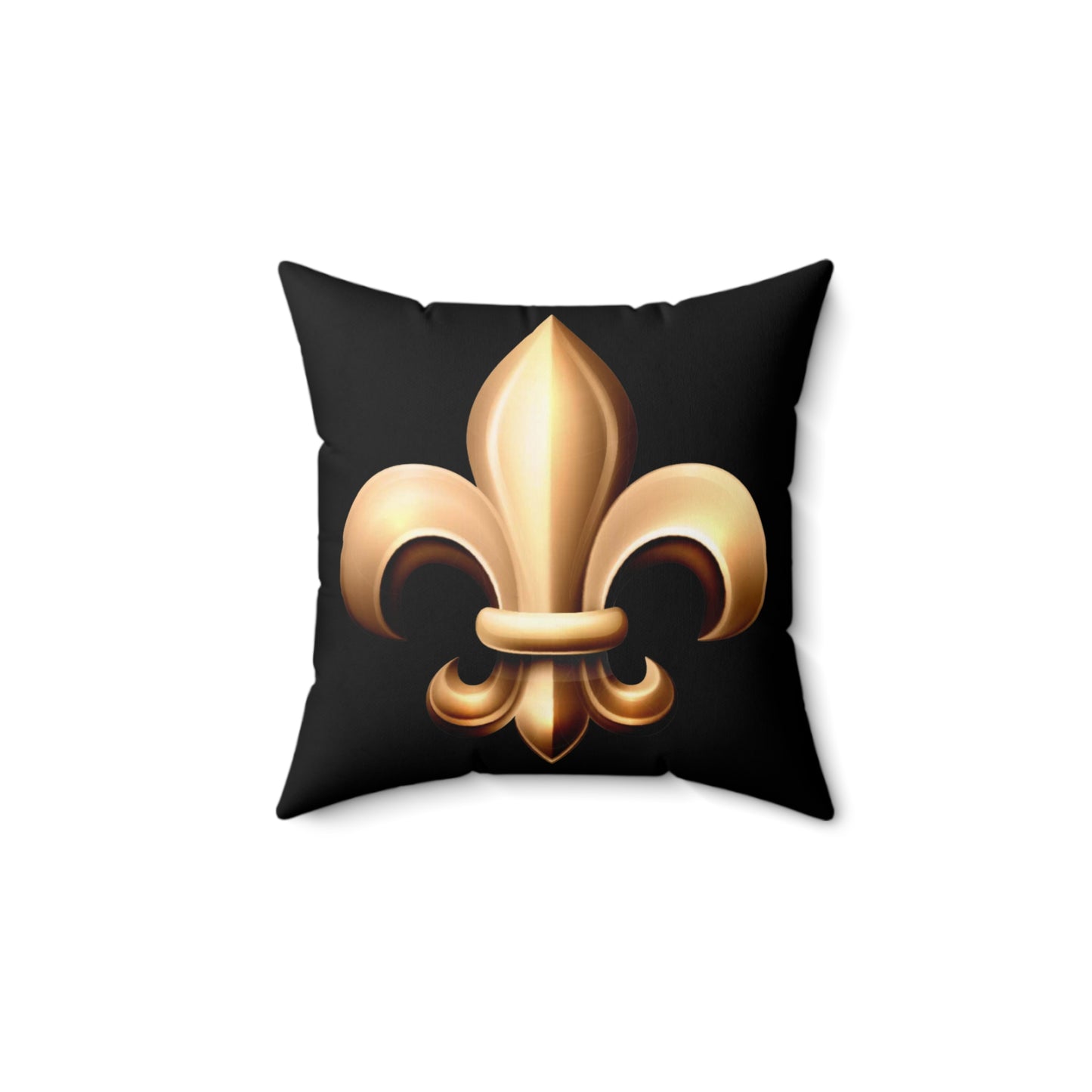 Faux Suede Square Pillow - Fleur De Lis