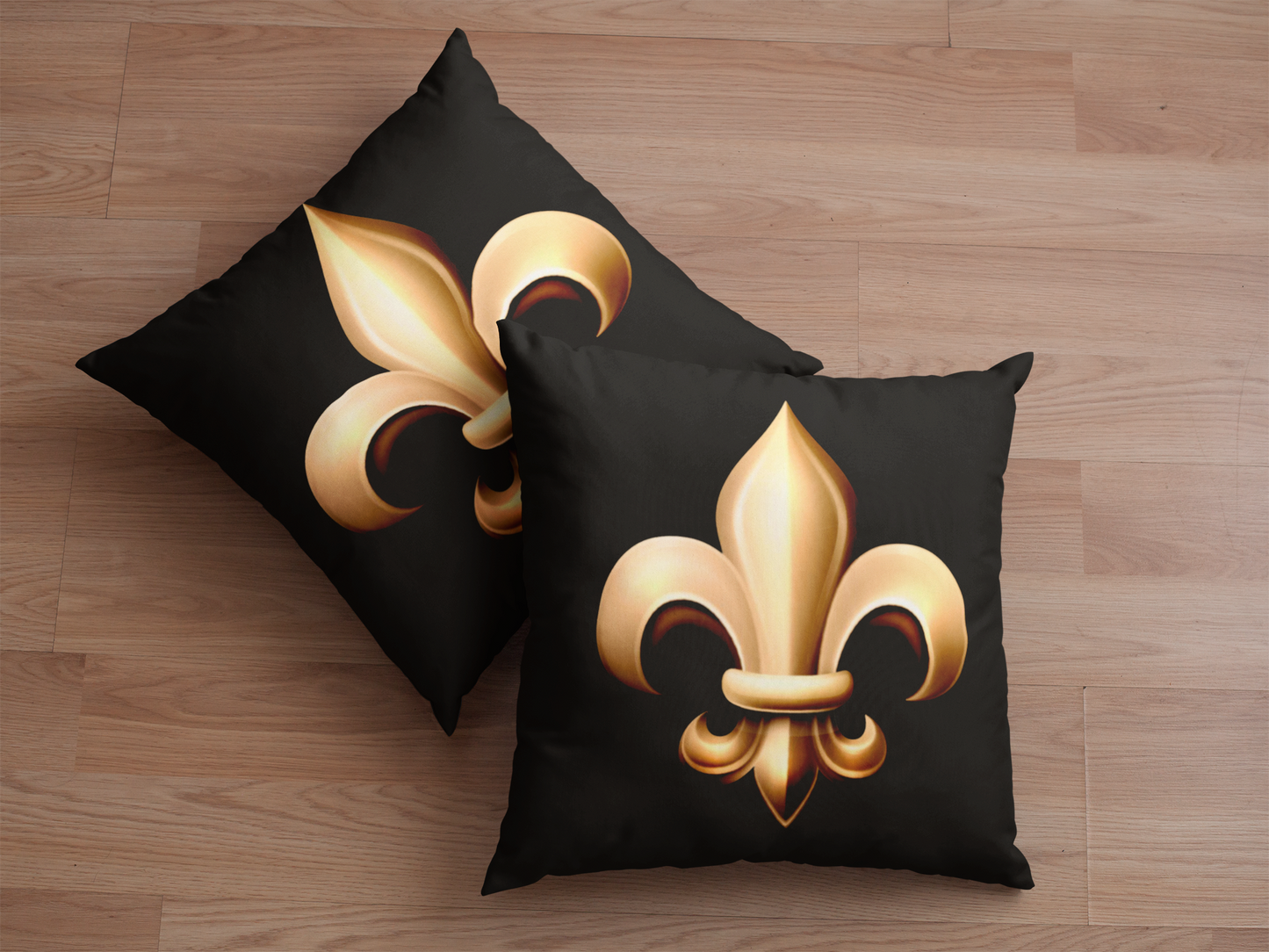 Faux Suede Square Pillow - Fleur De Lis