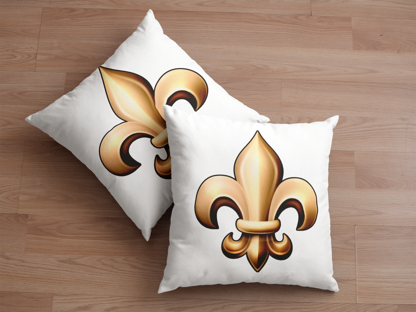 Faux Suede Square Pillow - Fleur De Lis