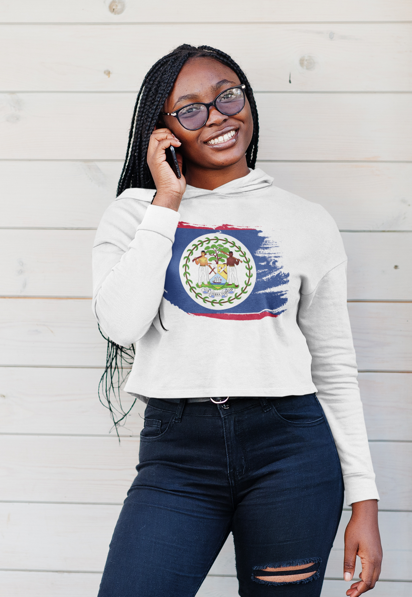 Cropped Hooded Sweatshirt - Belize