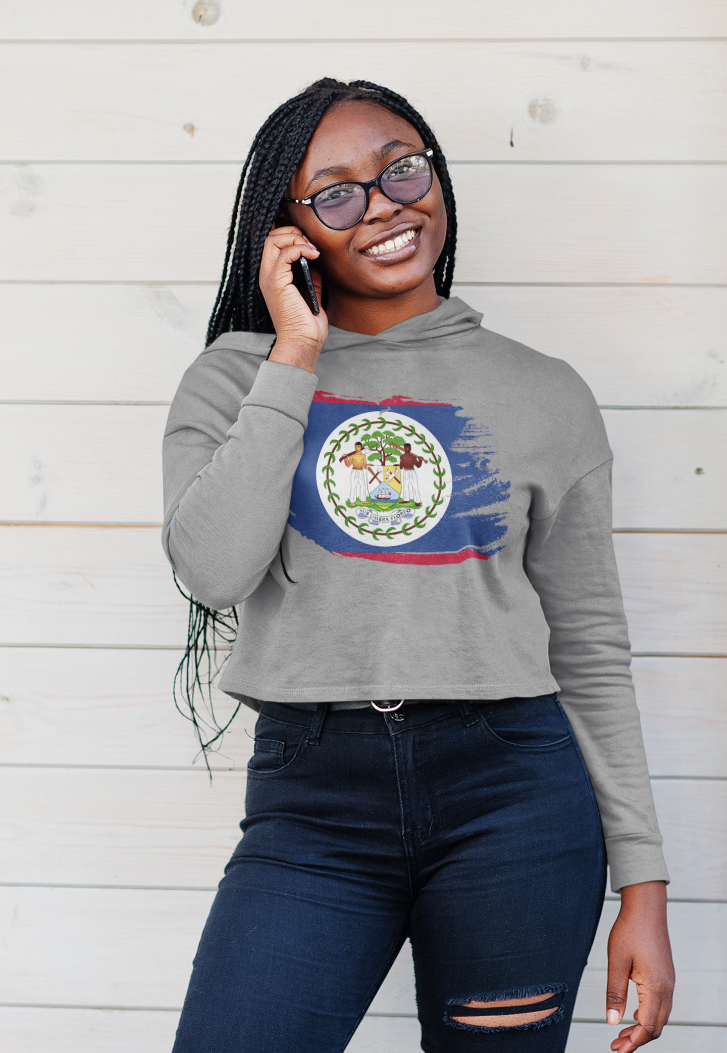 Cropped Hooded Sweatshirt - Belize