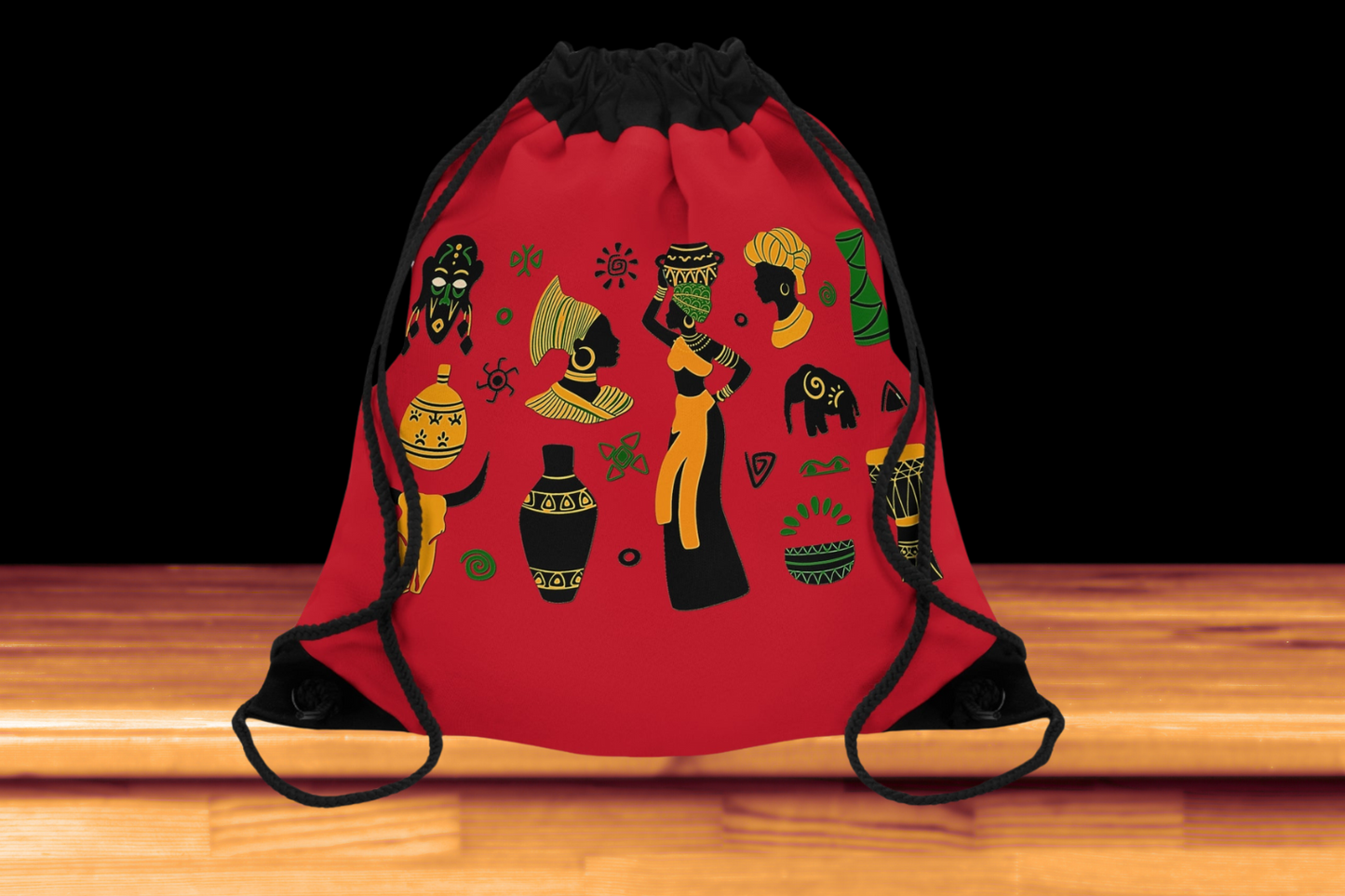 Drawstring Bag - African Montage