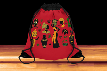 Drawstring Bag - African Montage