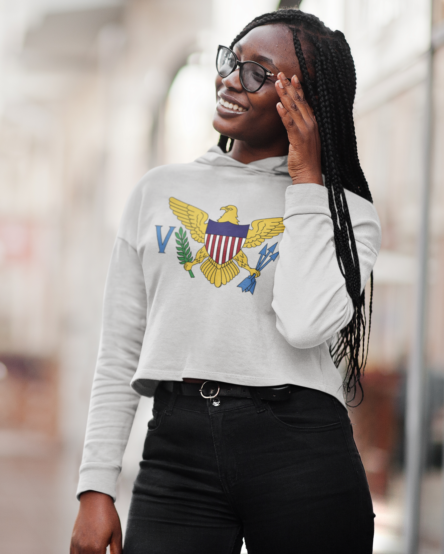 Cropped Hooded Sweatshirt - U.S. Virgin Islands