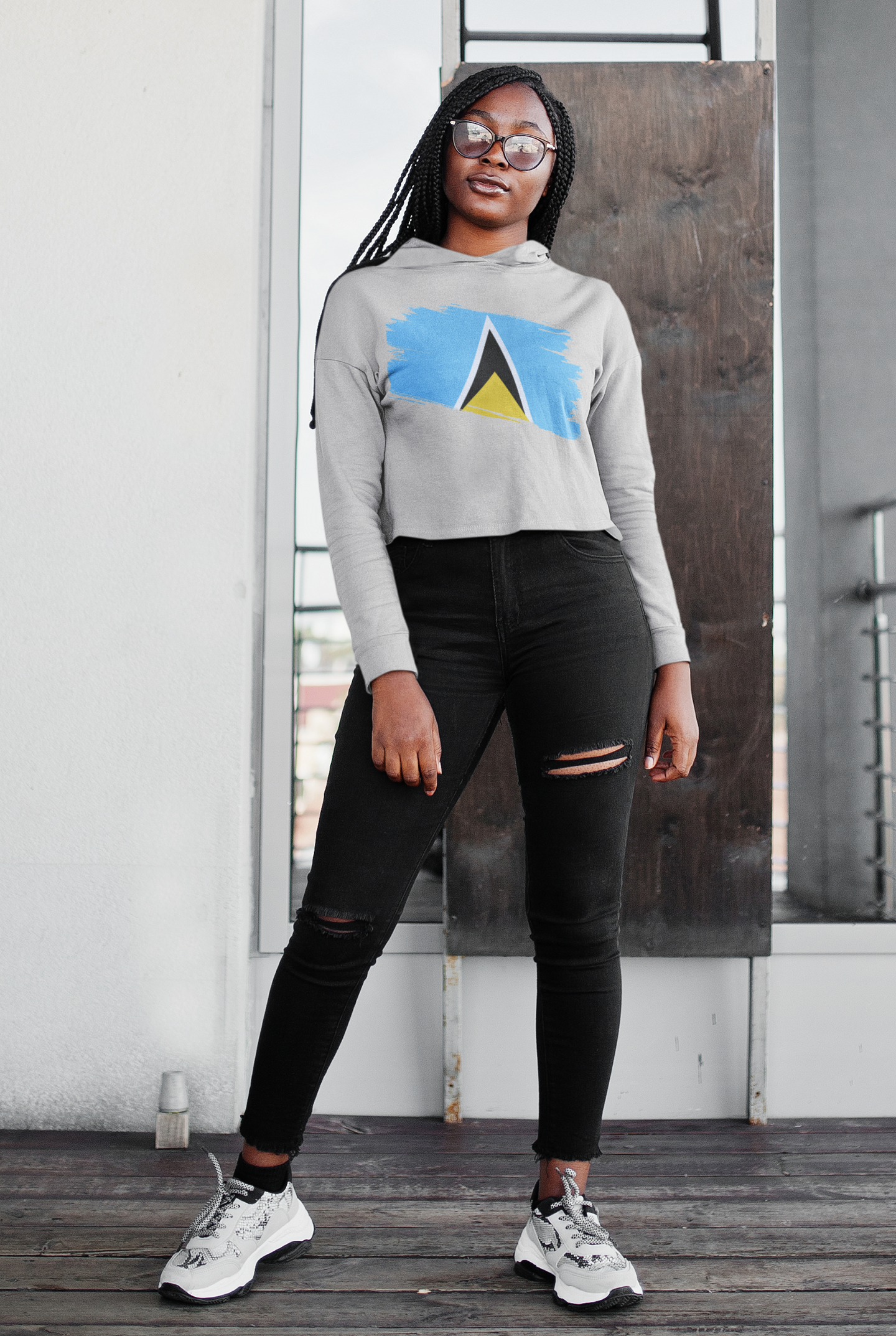 Cropped Hooded Sweatshirt - St. Lucia