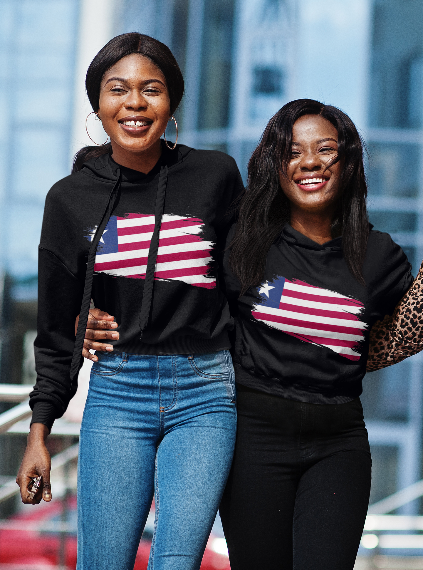 Cropped Hooded Sweatshirt - Liberia