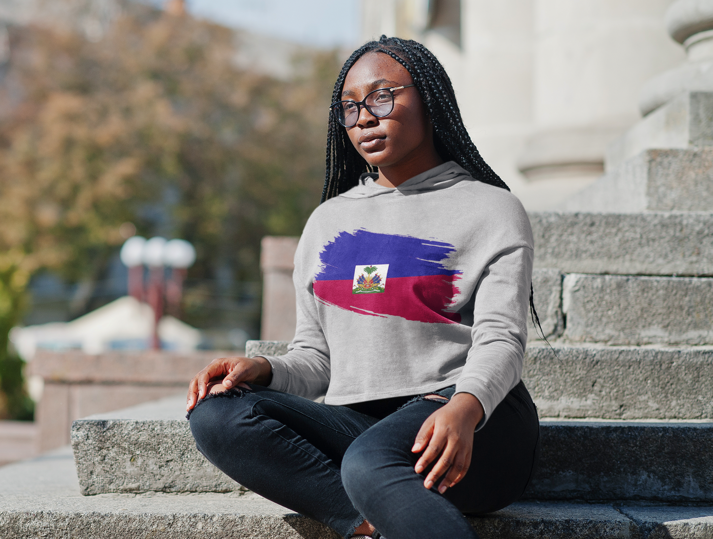 Cropped Hooded Sweatshirt - Haiti