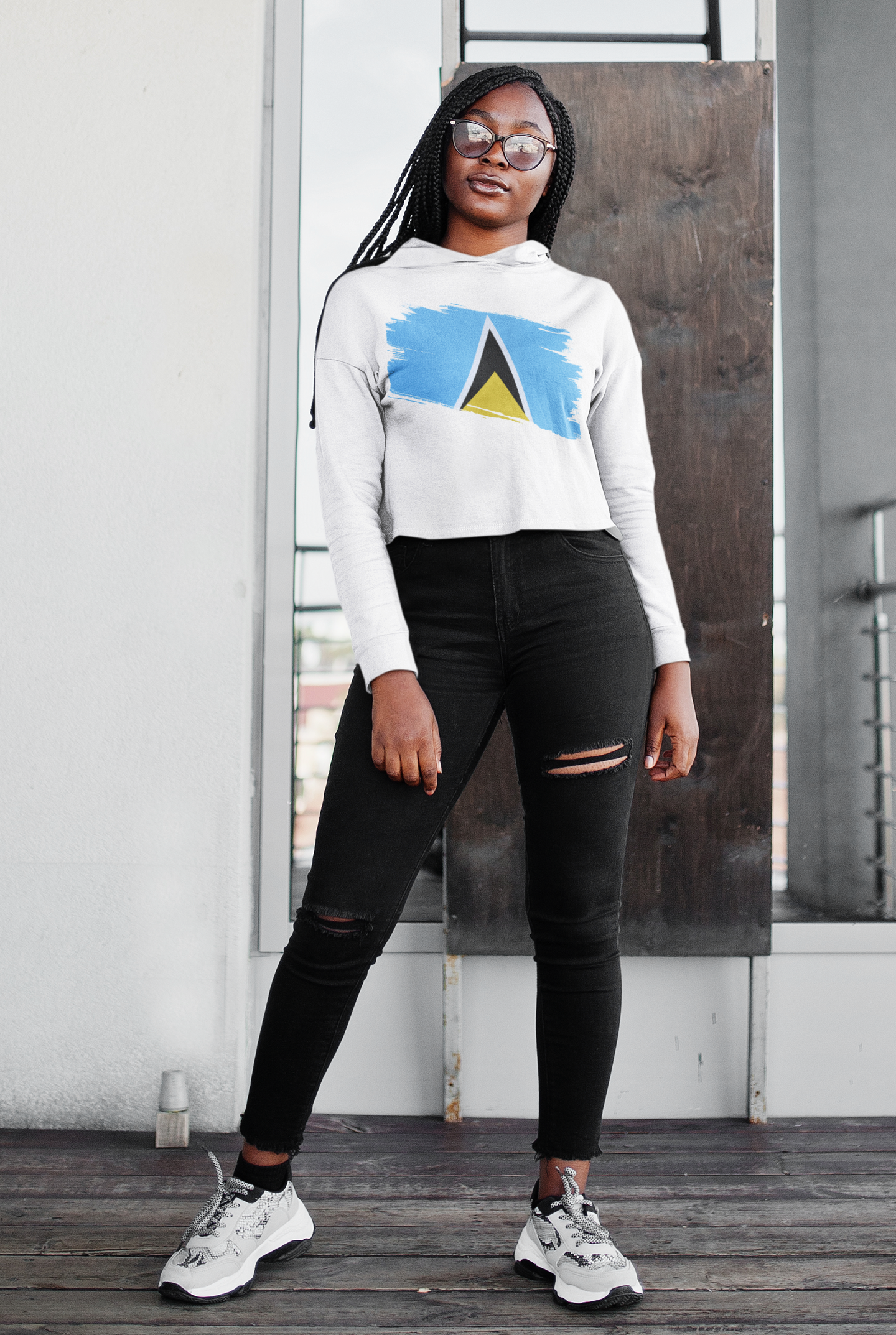 Cropped Hooded Sweatshirt - St. Lucia