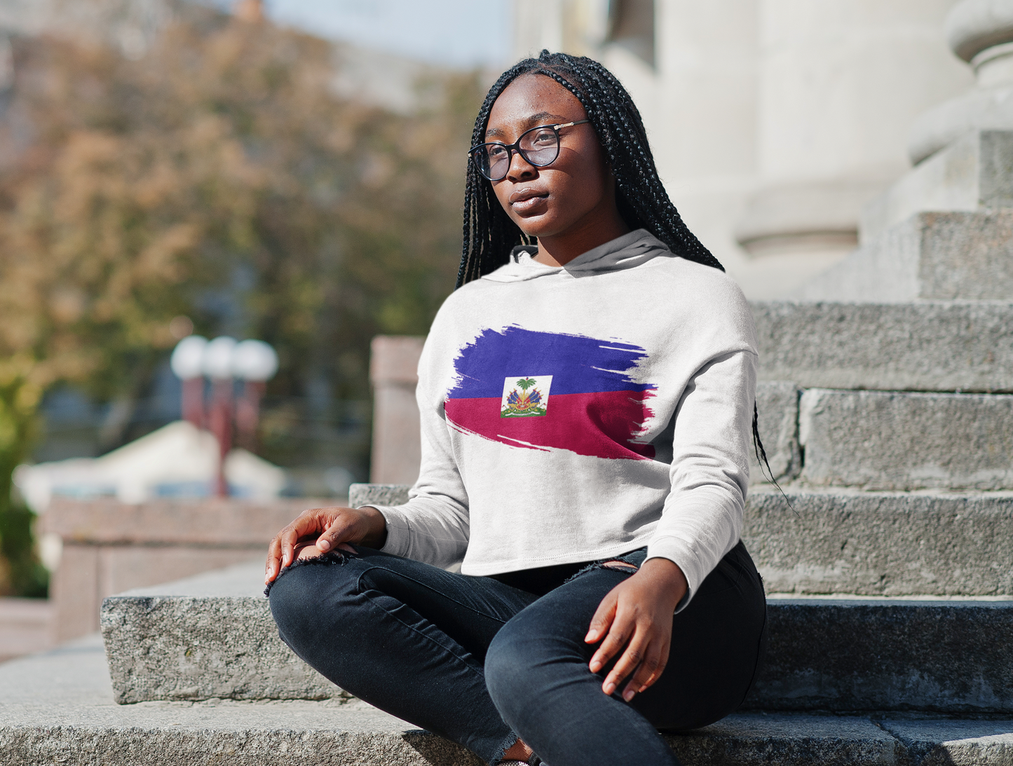 Cropped Hooded Sweatshirt - Haiti