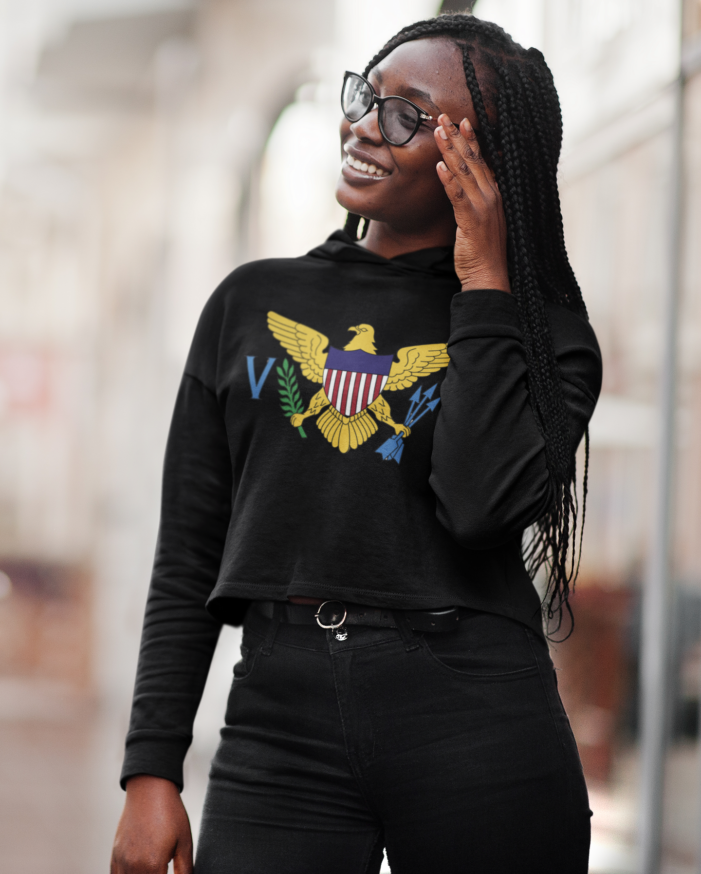 Cropped Hooded Sweatshirt - U.S. Virgin Islands